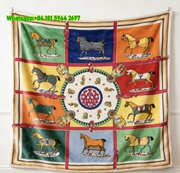 Hermès Colorful Equestrian Horse Print Flannel Throw Blanket IMG_5101
